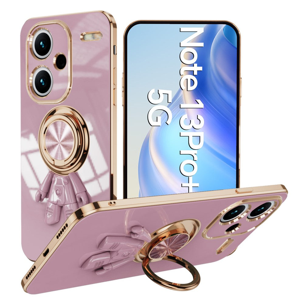 For Xiaomi Redmi Note 13 Pro+ 5G Case with Astronaut Ring Kickstand 6D Electroplating TPU Phone Cover