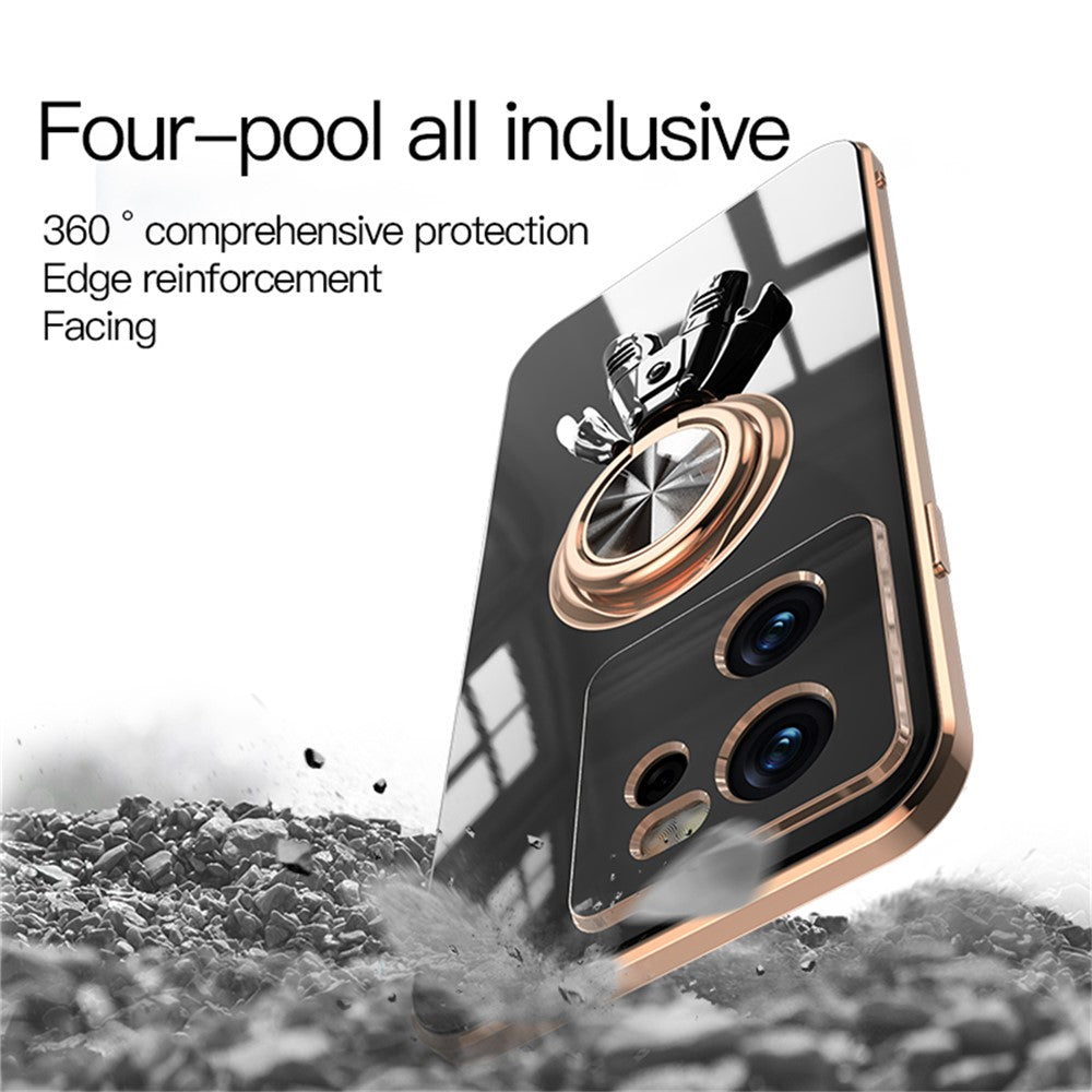 For Xiaomi 13T / 13T Pro Case with Astronaut Ring Kickstand 6D Electroplating TPU Phone Cover