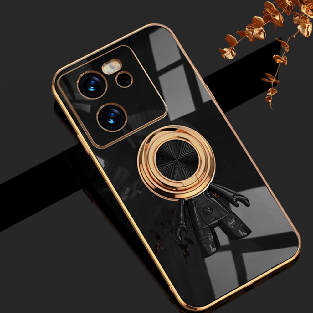 For Xiaomi 13T / 13T Pro Case with Astronaut Ring Kickstand 6D Electroplating TPU Phone Cover
