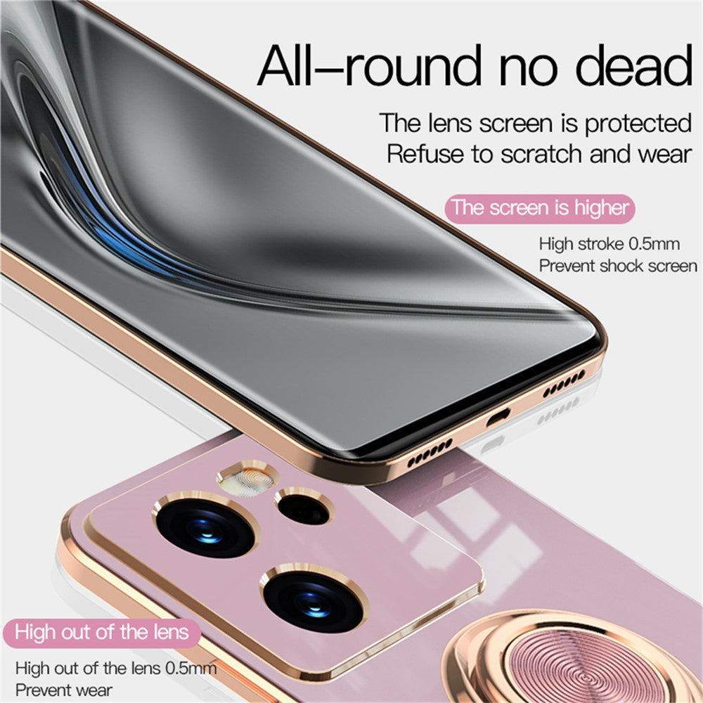 For Xiaomi 13T / 13T Pro Case with Astronaut Ring Kickstand 6D Electroplating TPU Phone Cover