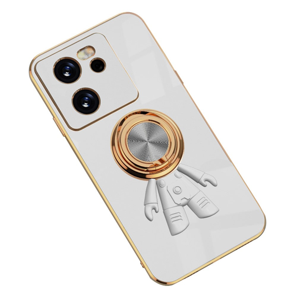 For Xiaomi 13T / 13T Pro Case with Astronaut Ring Kickstand 6D Electroplating TPU Phone Cover