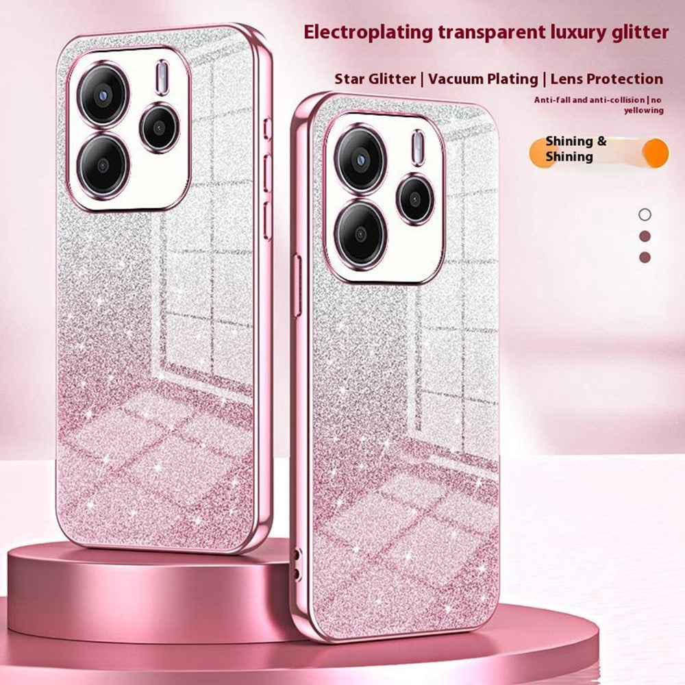 For Xiaomi Redmi Note 14 4G (163.25mm) Case Electroplating Gradient Glitter TPU Phone Cover