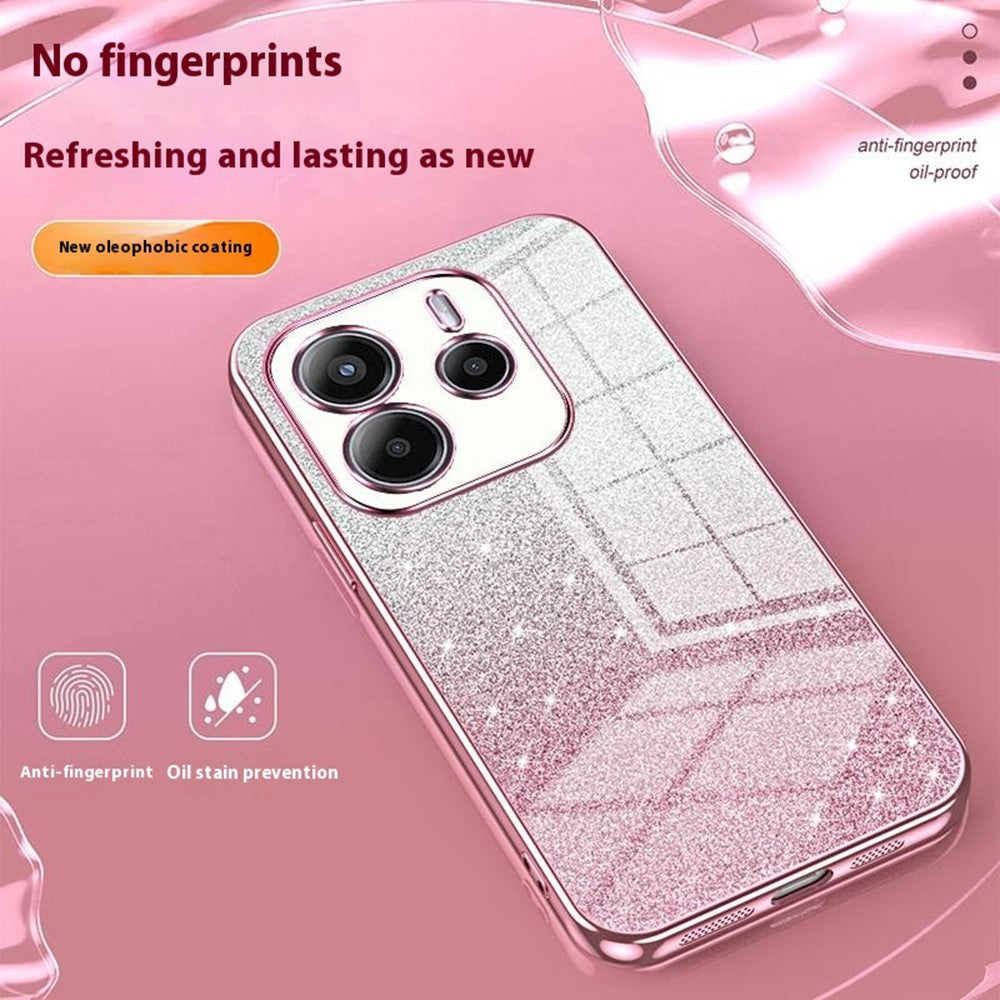For Xiaomi Redmi Note 14 4G (163.25mm) Case Electroplating Gradient Glitter TPU Phone Cover