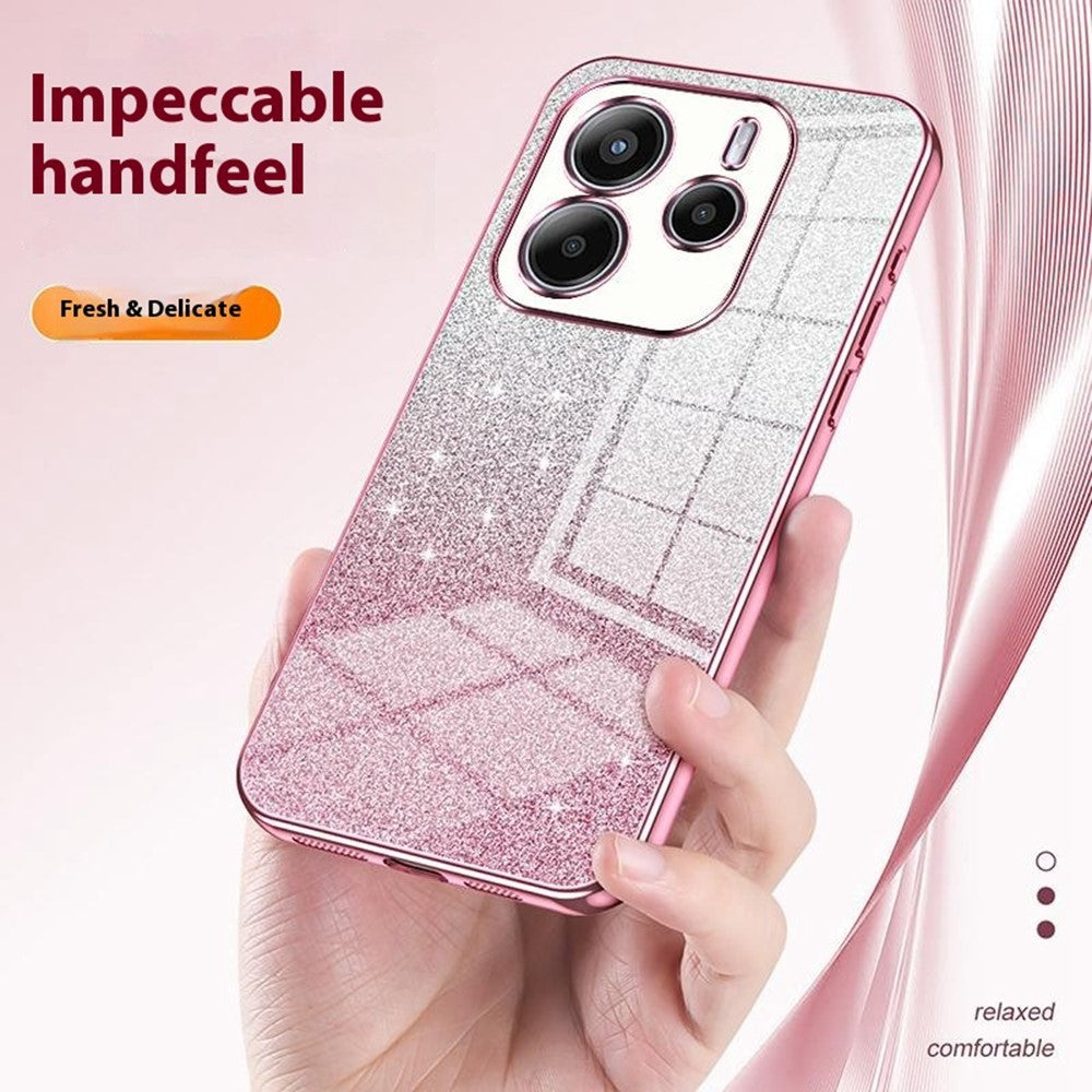 For Xiaomi Redmi Note 14 4G (163.25mm) Case Electroplating Gradient Glitter TPU Phone Cover