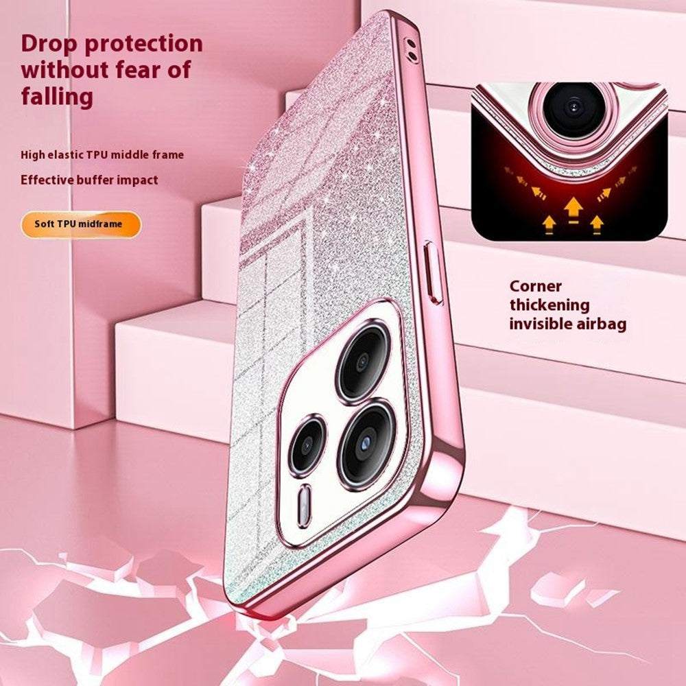 For Xiaomi Redmi Note 14 4G (163.25mm) Case Electroplating Gradient Glitter TPU Phone Cover