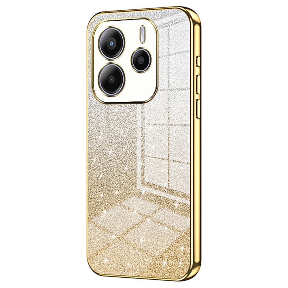 For Xiaomi Redmi Note 14 4G (163.25mm) Case Electroplating Gradient Glitter TPU Phone Cover