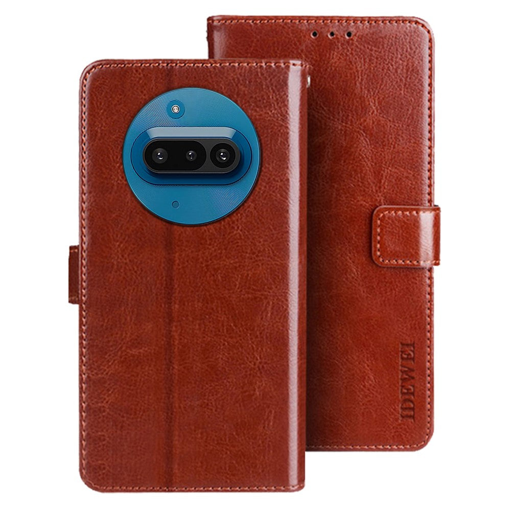 IDEWEI For Nothing Phone (3a) Stand Case Crazy Horse Texture Leather Phone Cover