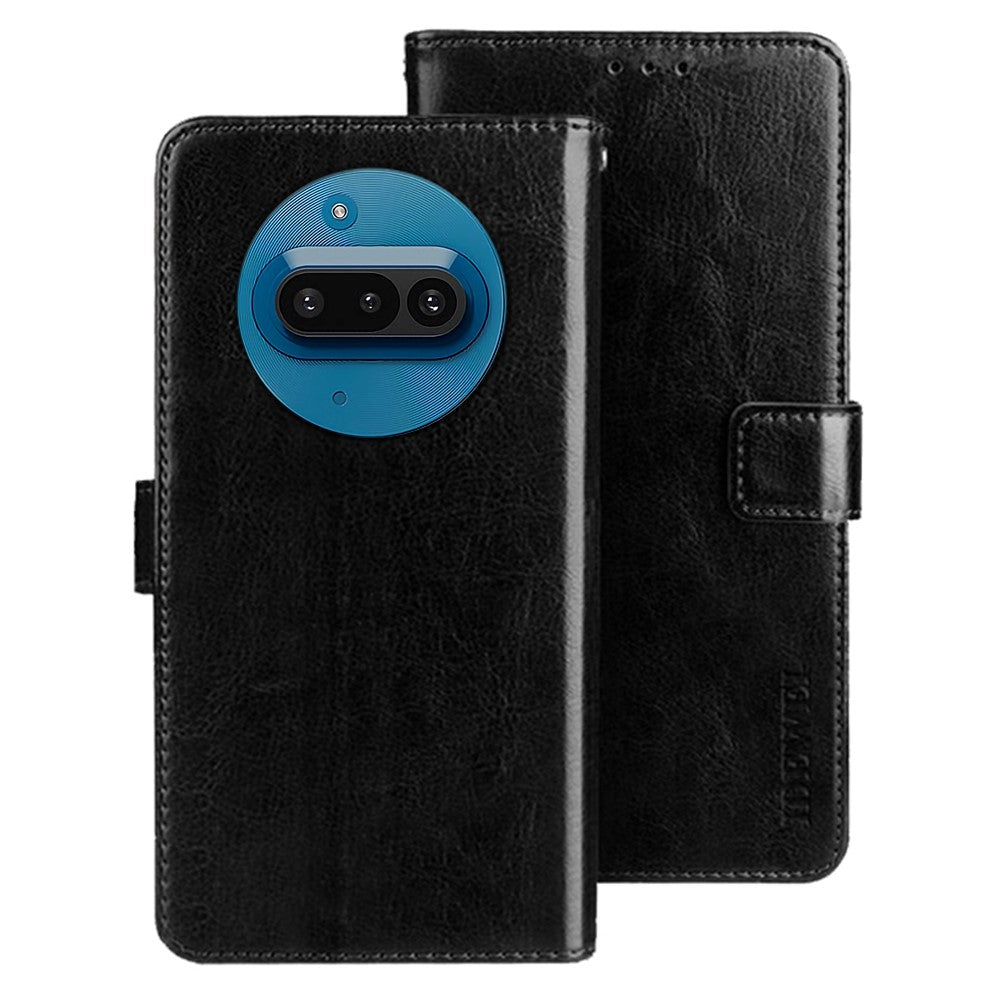 IDEWEI For Nothing Phone (3a) Stand Case Crazy Horse Texture Leather Phone Cover