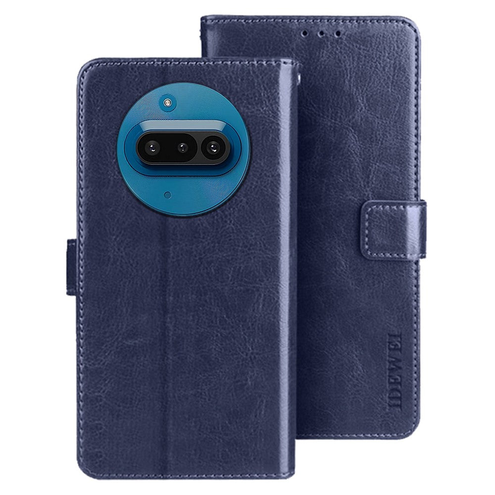 IDEWEI For Nothing Phone (3a) Stand Case Crazy Horse Texture Leather Phone Cover