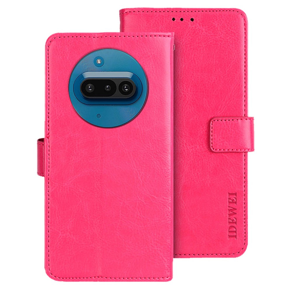IDEWEI For Nothing Phone (3a) Stand Case Crazy Horse Texture Leather Phone Cover