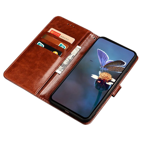 IDEWEI For Nothing Phone (3a) Pro Stand Case Crazy Horse Texture Leather Phone Cover