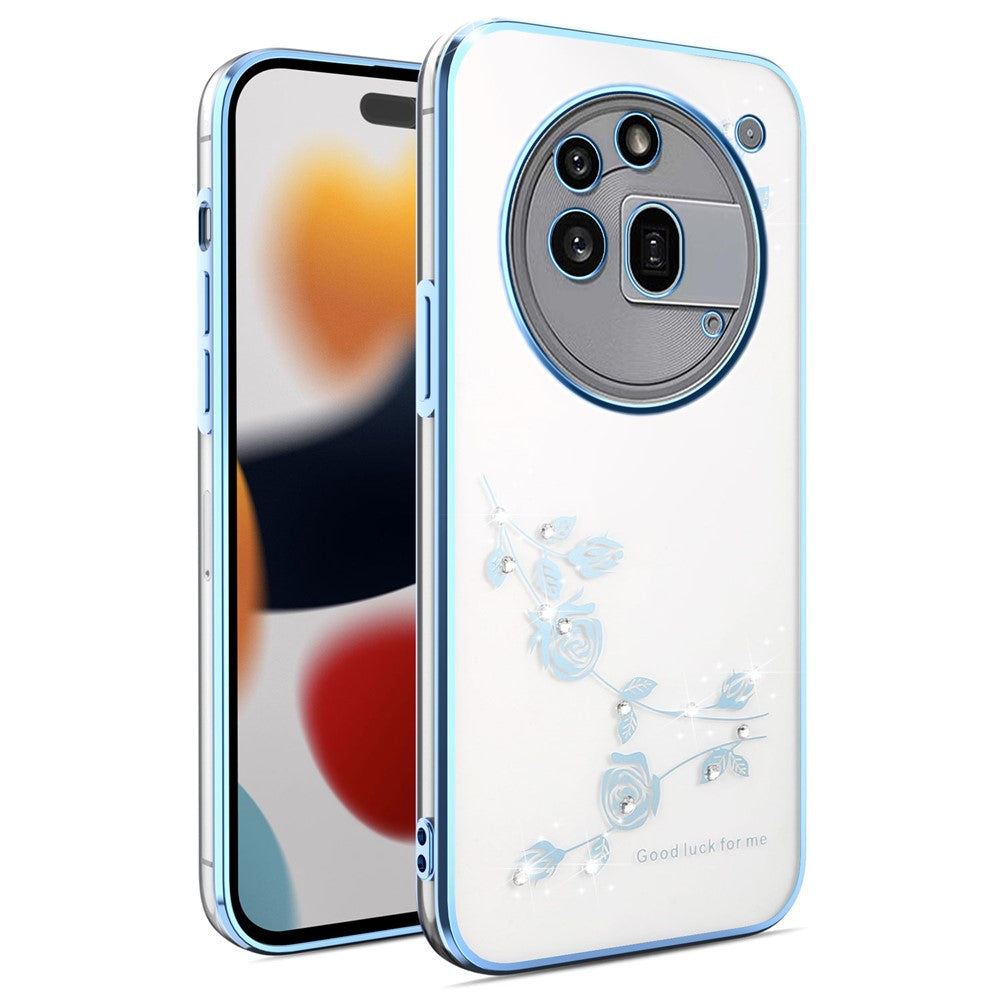 KADEM For Nothing Phone (3a) Pro Case Flower Rhinestone Decor TPU Phone Cover