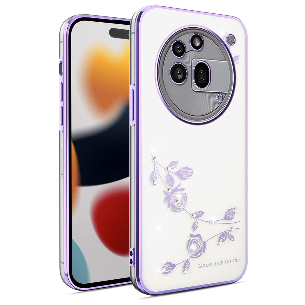 KADEM For Nothing Phone (3a) Pro Case Flower Rhinestone Decor TPU Phone Cover