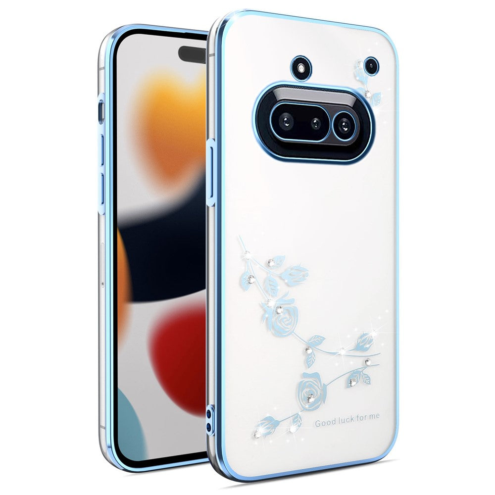 KADEM For Nothing Phone (3a) Case Flower Rhinestone Decor TPU Phone Cover