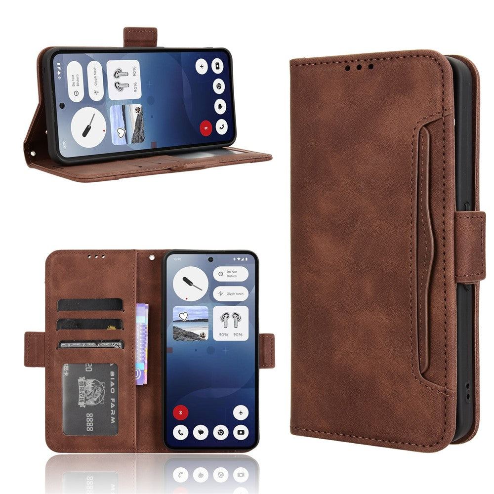 For Nothing Phone (3a) Leather Case Phone Wallet Cover with Multiple Card Slots
