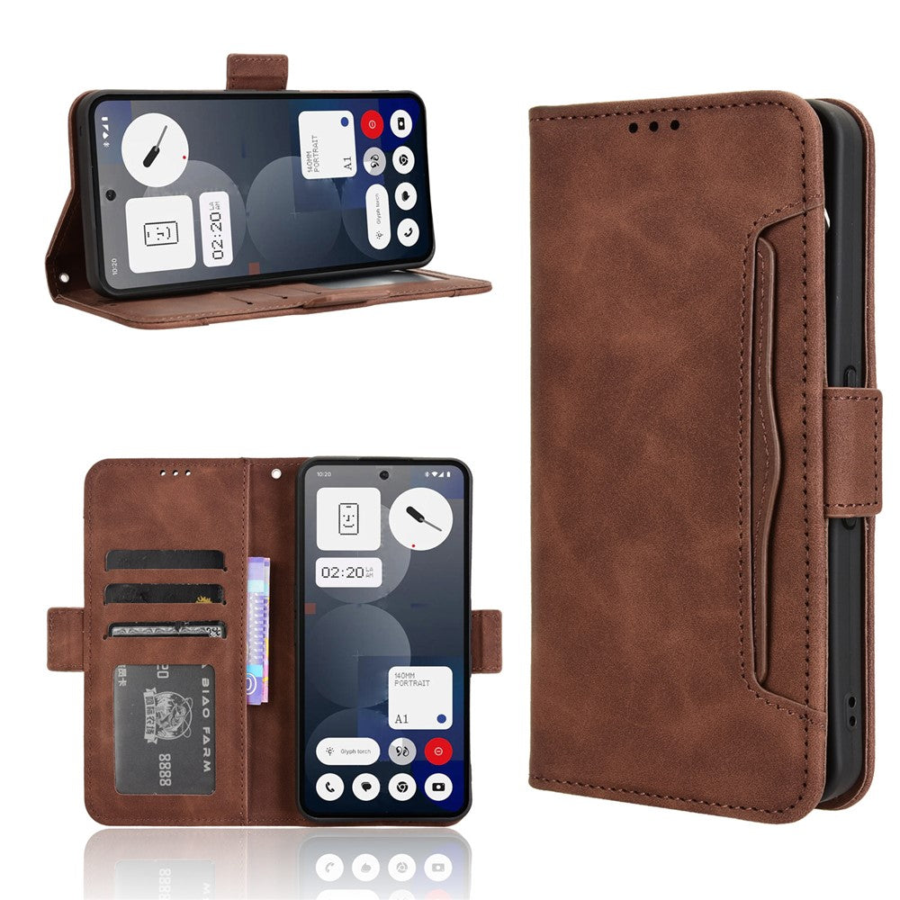 For Nothing Phone (3a) Pro Leather Case Phone Wallet Cover with Multiple Card Slots