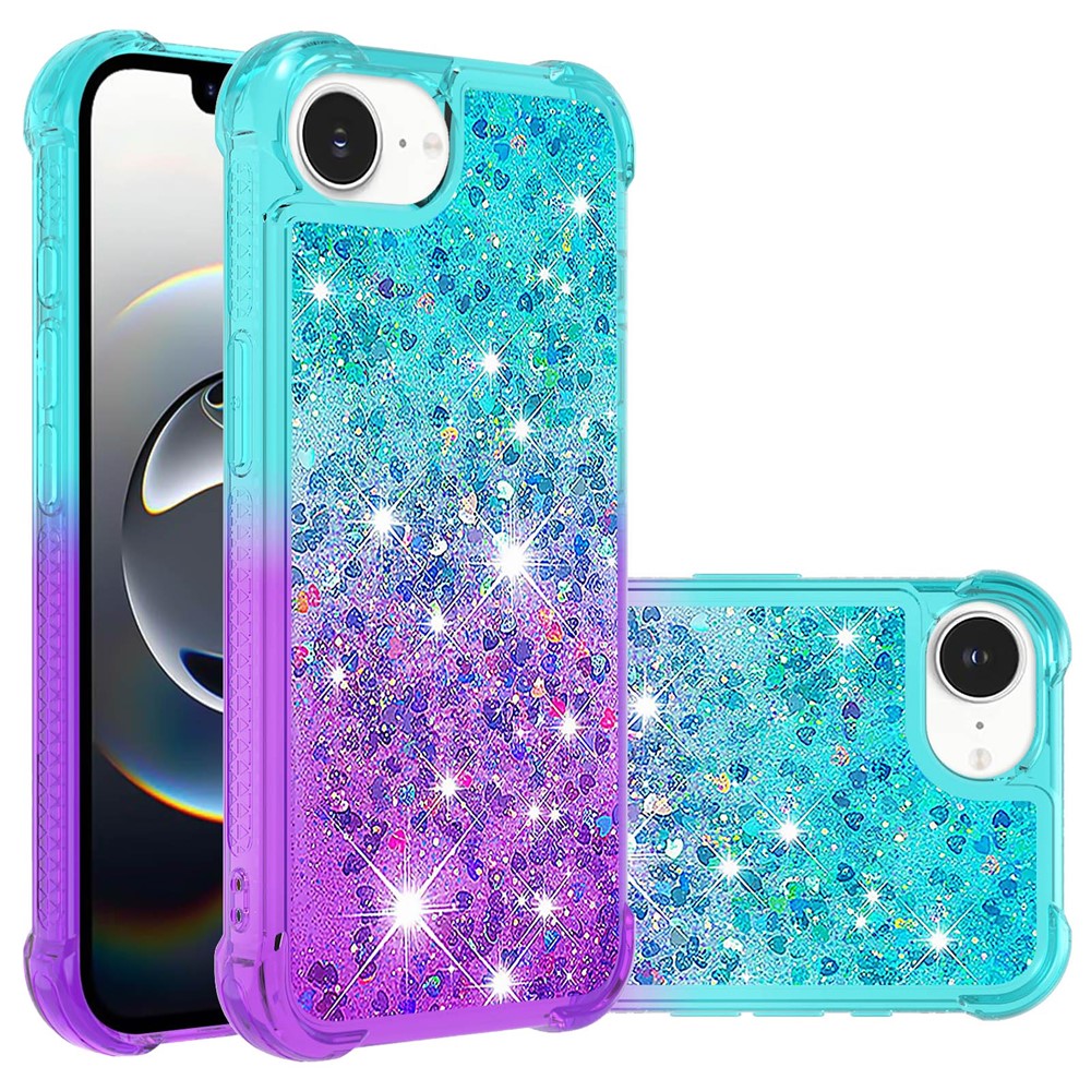 iPhone 16e Glitter-Hülle – Farbverlauf mit funkelndem Puder