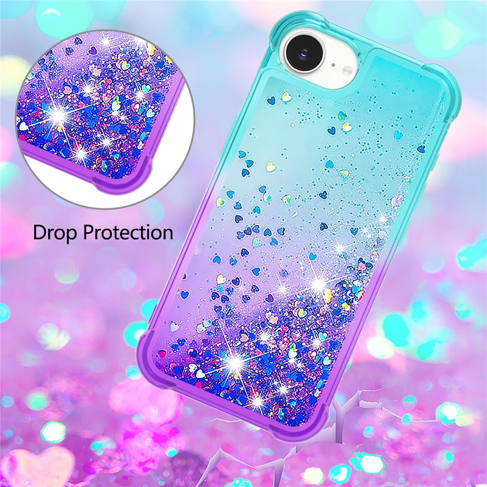 iPhone 16e Glitter-Hülle – Farbverlauf mit funkelndem Puder