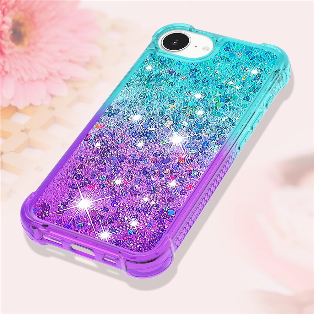 iPhone 16e Glitter-Hülle – Farbverlauf mit funkelndem Puder