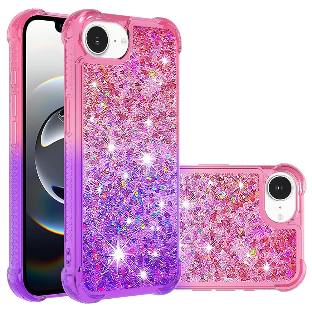 iPhone 16e Glitter-Hülle – Farbverlauf mit funkelndem Puder