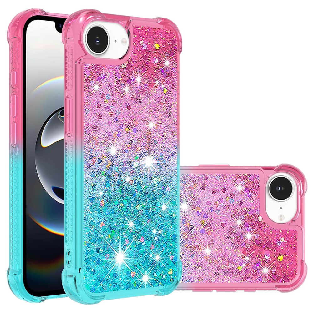 iPhone 16e Glitter-Hülle – Farbverlauf mit funkelndem Puder
