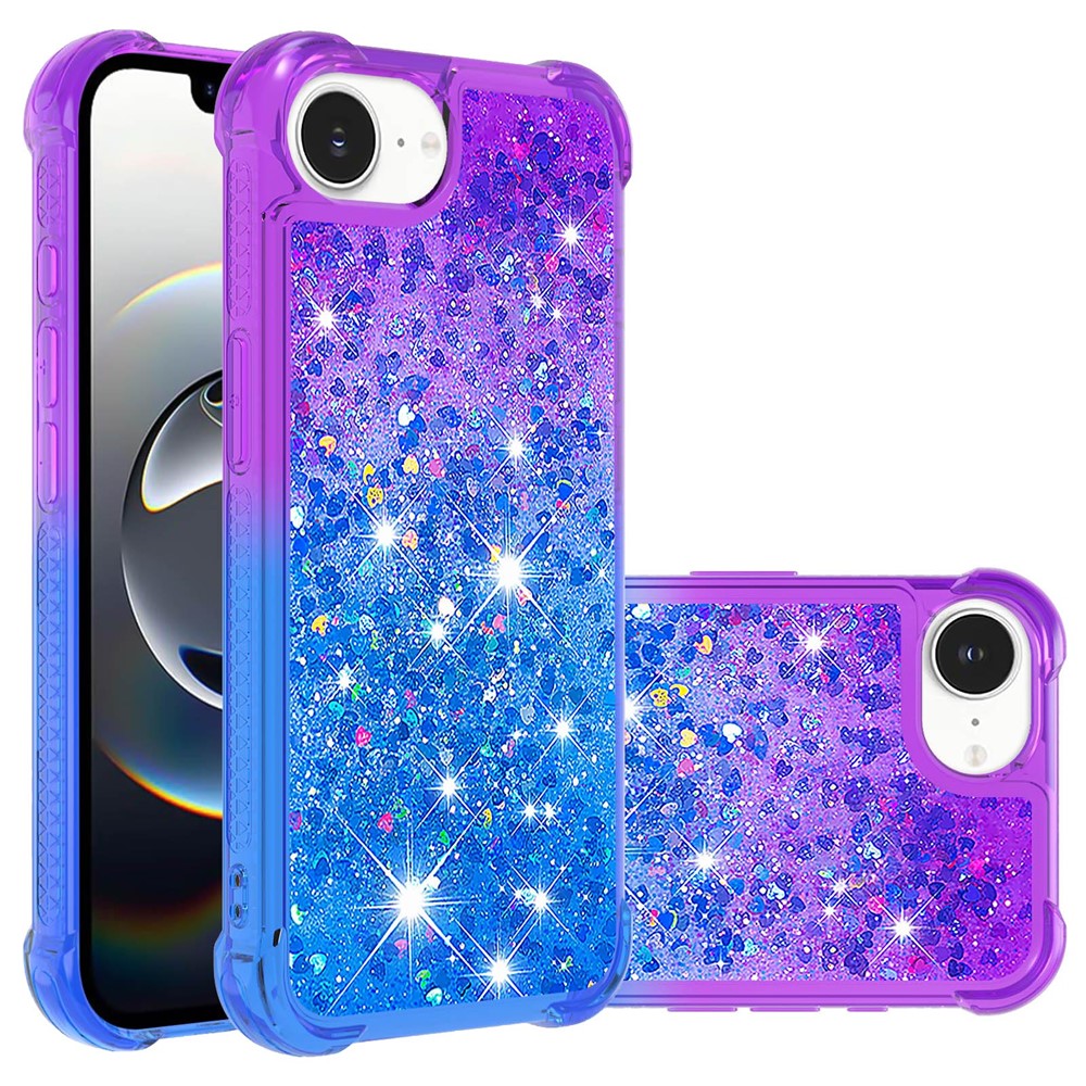 iPhone 16e Glitter-Hülle – Farbverlauf mit funkelndem Puder
