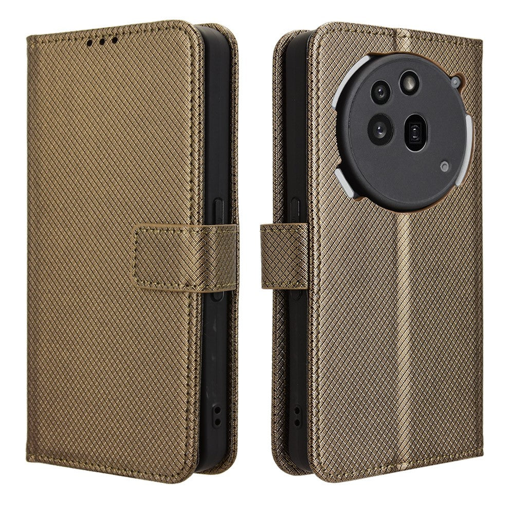 For Nothing Phone (3a) Pro Leather Wallet Case with Strap Diamond Texture Phone Cover