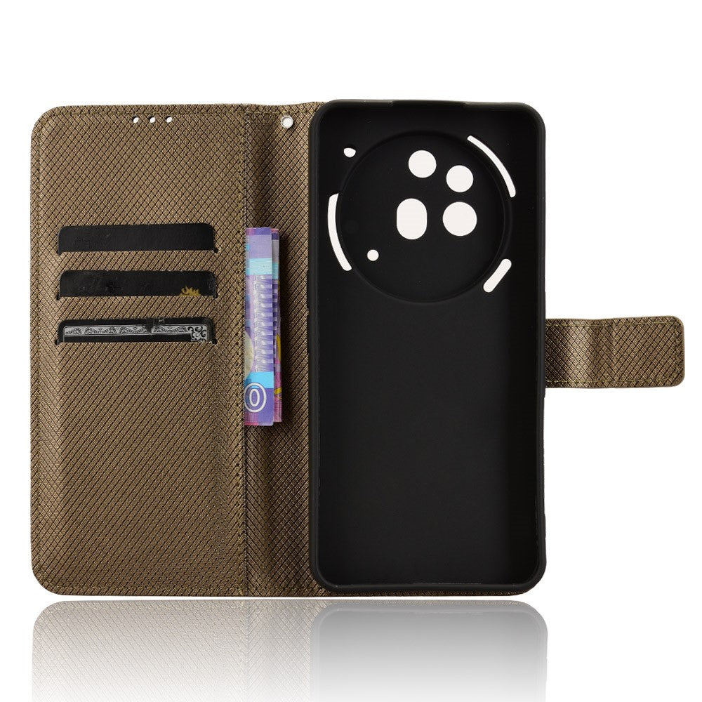 For Nothing Phone (3a) Pro Leather Wallet Case with Strap Diamond Texture Phone Cover
