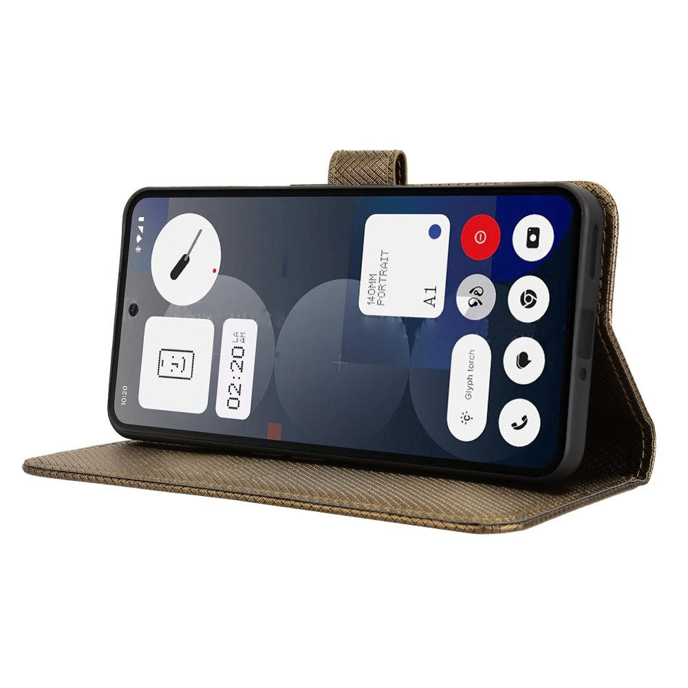 For Nothing Phone (3a) Pro Leather Wallet Case with Strap Diamond Texture Phone Cover