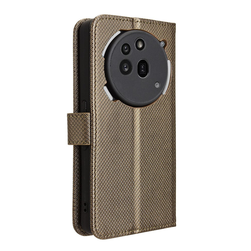 For Nothing Phone (3a) Pro Leather Wallet Case with Strap Diamond Texture Phone Cover