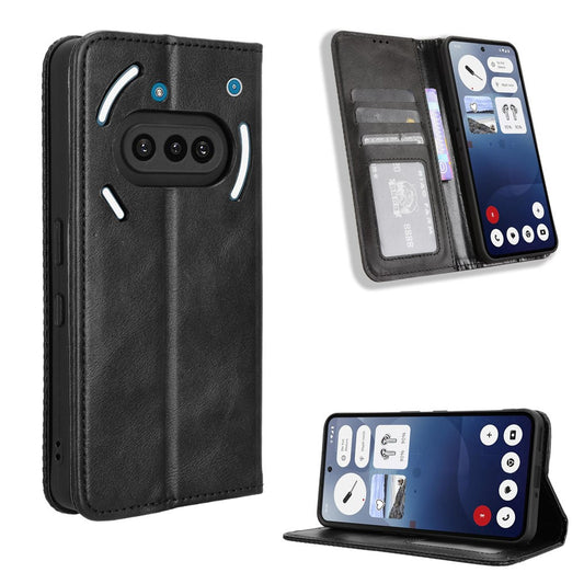 Nothing Phone (3a) Wallet-Handyhülle – Aus strapazierfähigem PU-Leder, mit Standfunktion & integriertem Portemonnaie