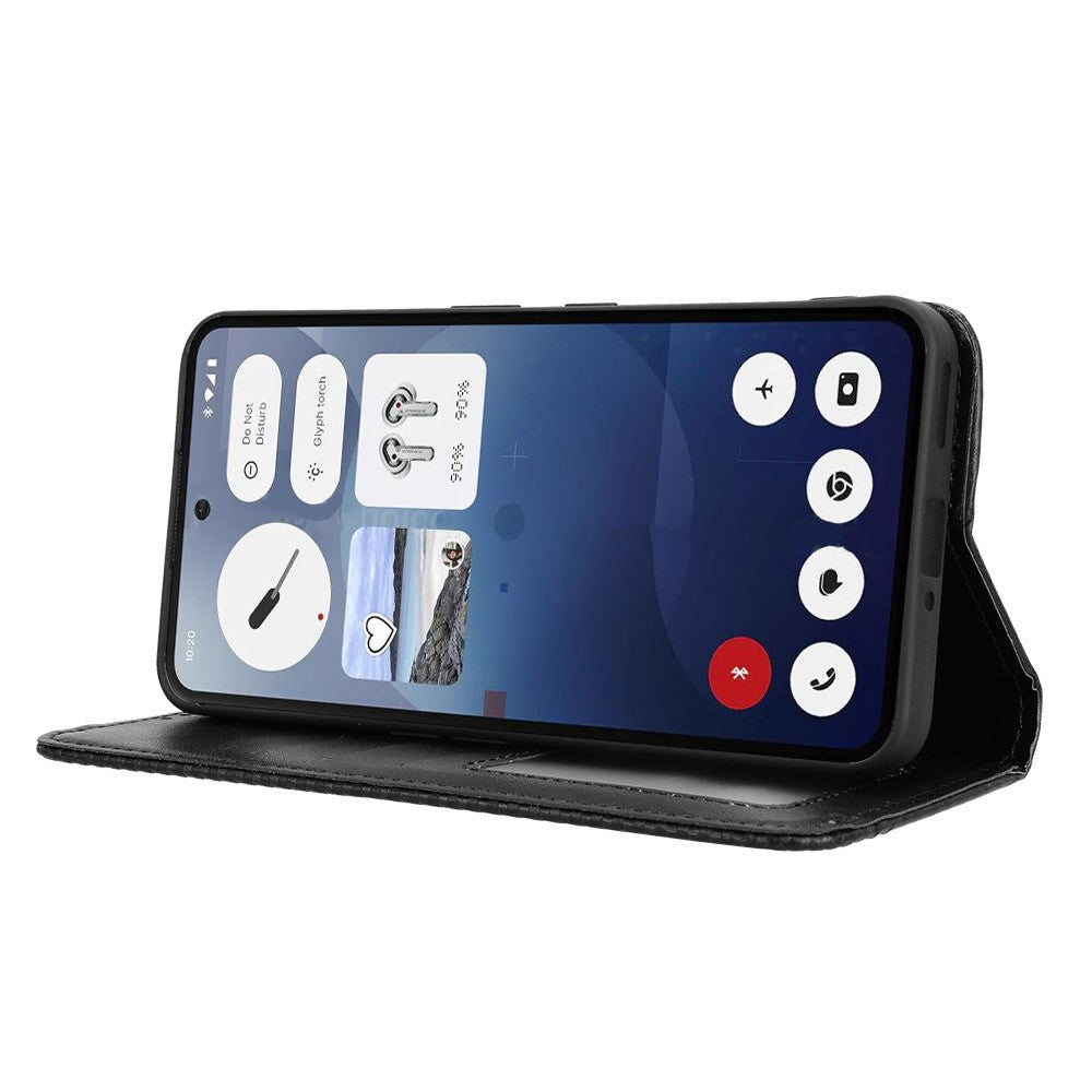 Nothing Phone (3a) Wallet-Handyhülle – Aus strapazierfähigem PU-Leder, mit Standfunktion & integriertem Portemonnaie