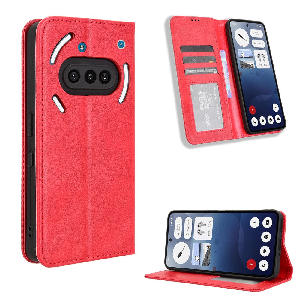 Nothing Phone (3a) Wallet-Handyhülle – Aus strapazierfähigem PU-Leder, mit Standfunktion & integriertem Portemonnaie