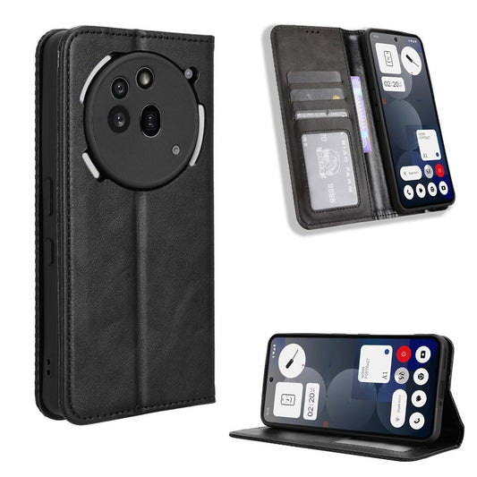 Nothing Phone (3a) Pro Wallet-Handyhülle – Aus strapazierfähigem PU-Leder, mit Standfunktion & integriertem Portemonnaie