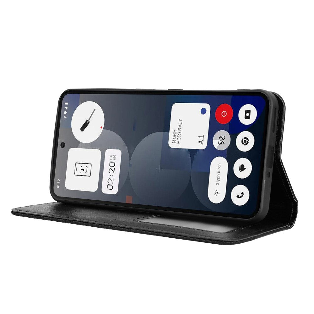 Nothing Phone (3a) Pro Wallet-Handyhülle – Aus strapazierfähigem PU-Leder, mit Standfunktion & integriertem Portemonnaie