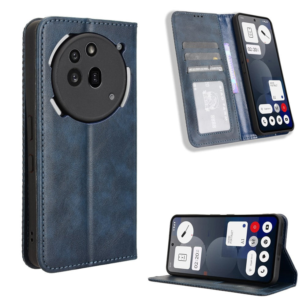 Nothing Phone (3a) Pro Wallet-Handyhülle – Aus strapazierfähigem PU-Leder, mit Standfunktion & integriertem Portemonnaie