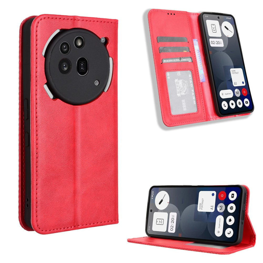 Nothing Phone (3a) Pro Wallet-Handyhülle – Aus strapazierfähigem PU-Leder, mit Standfunktion & integriertem Portemonnaie