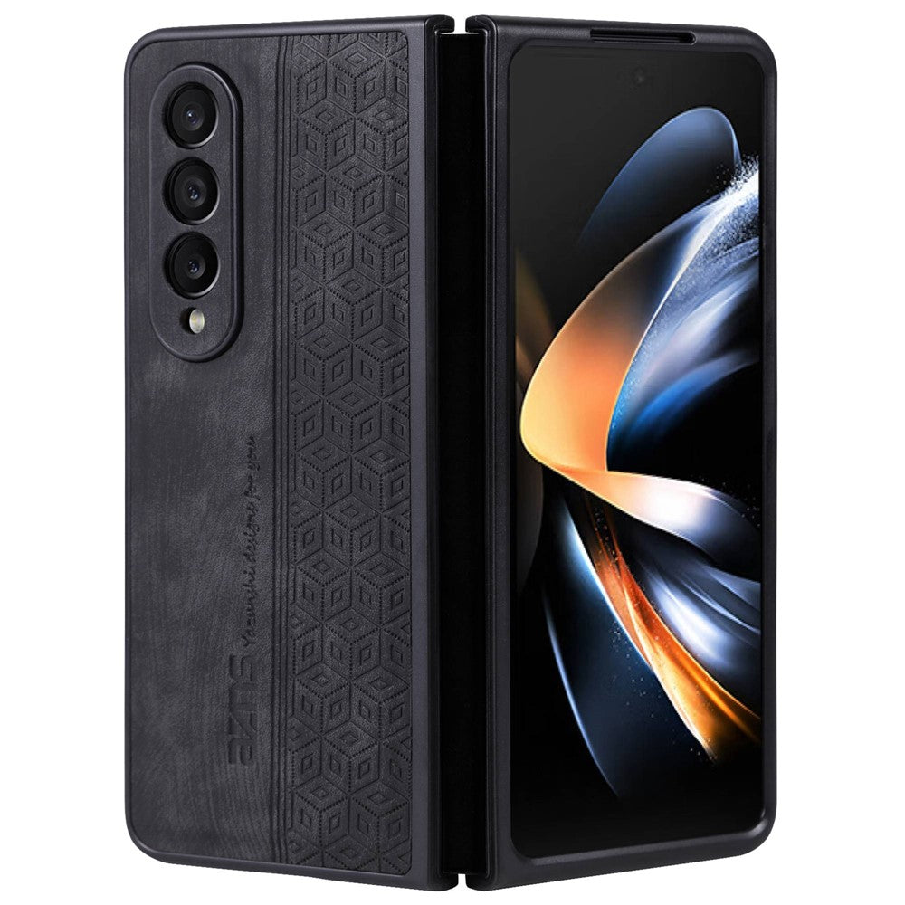 AZNS Phone Case For Samsung Galaxy Z Fold4 5G Imprinted Pattern PU Leather Coated TPU Anti-drop Back Cover