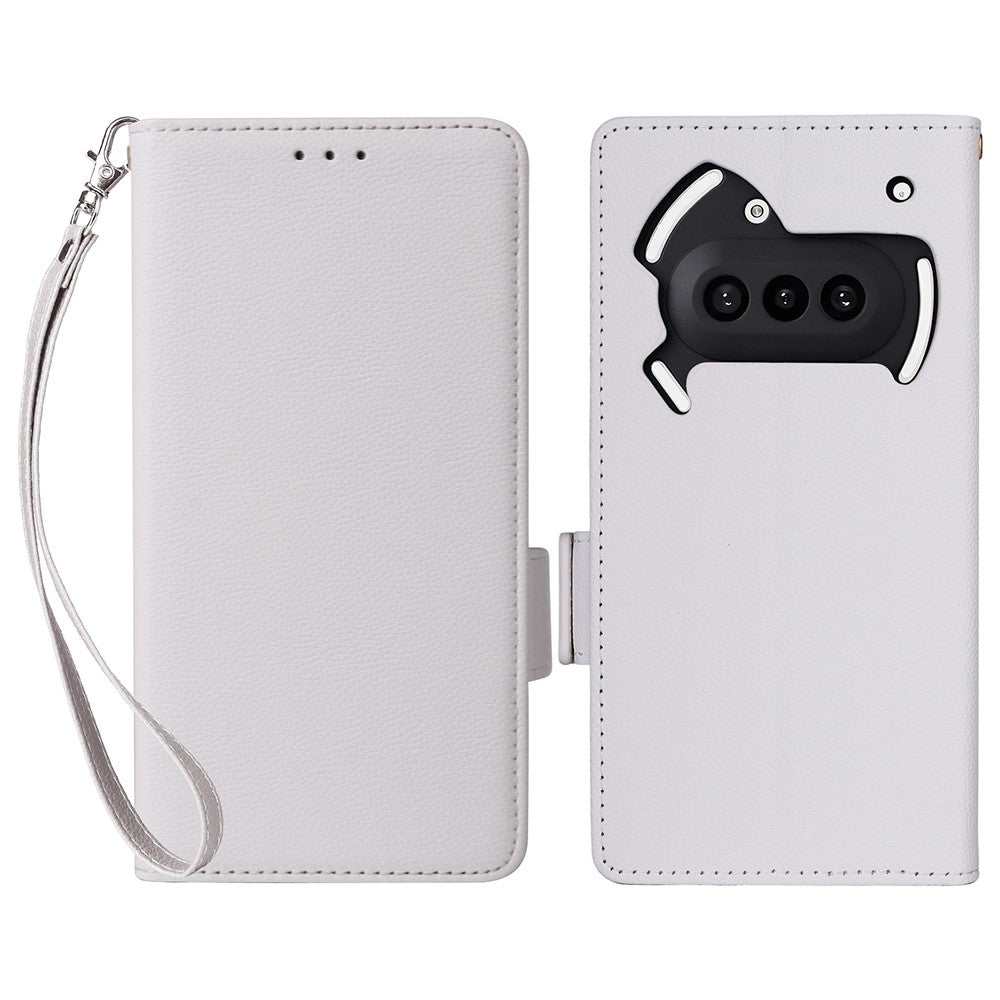 Nothing Phone (3a) Wallet-Handyhülle – Aus PU-Leder & Litschi-Textur, mit Ständer & Tragegurt
