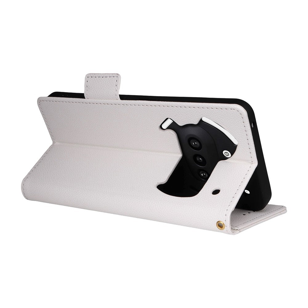 Nothing Phone (3a) Wallet-Handyhülle – Aus PU-Leder & Litschi-Textur, mit Ständer & Tragegurt