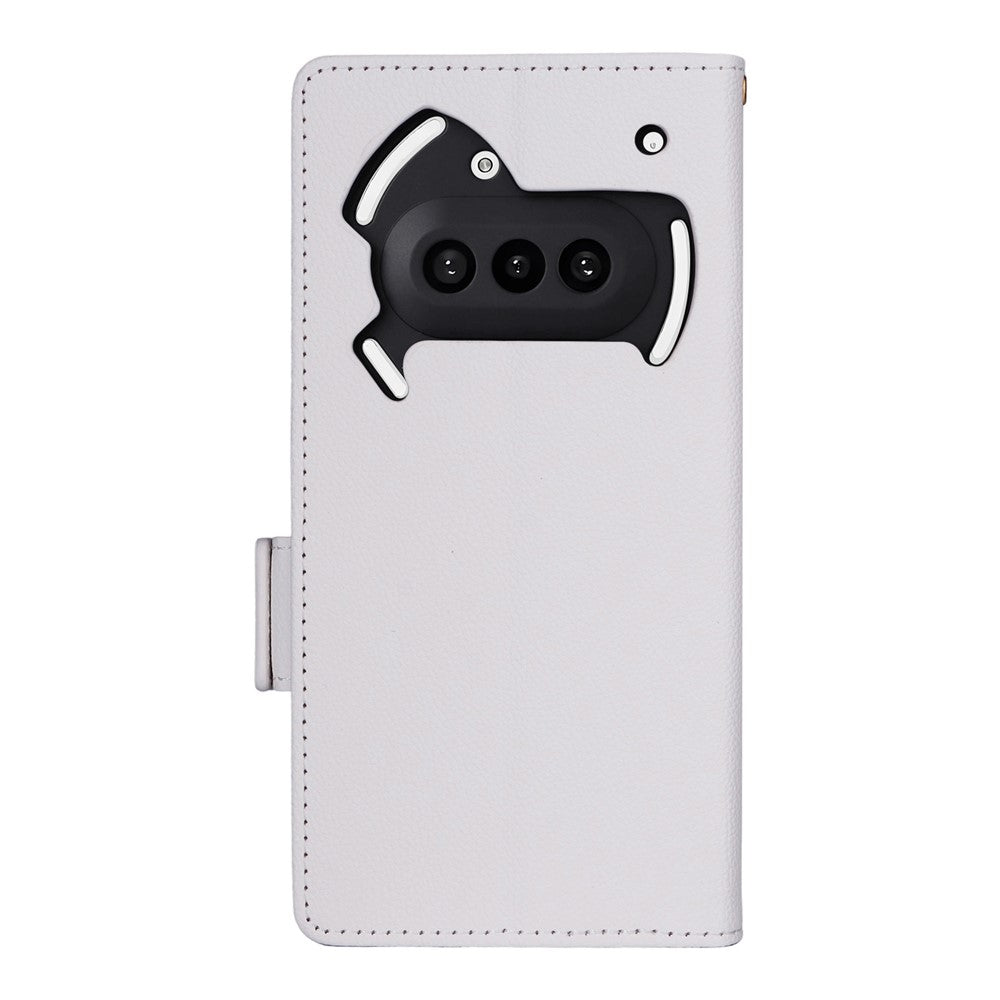 Nothing Phone (3a) Wallet-Handyhülle – Aus PU-Leder & Litschi-Textur, mit Ständer & Tragegurt