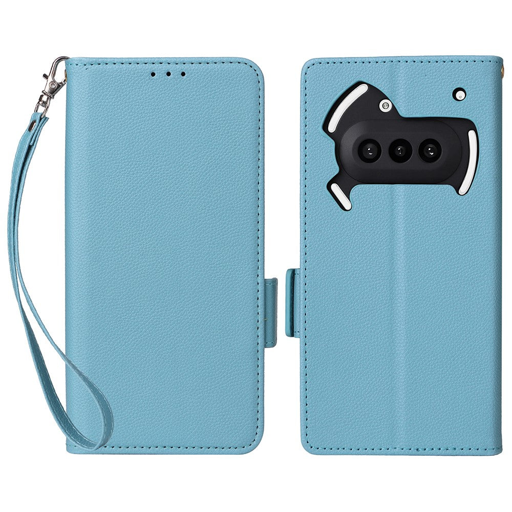 Nothing Phone (3a) Wallet-Handyhülle – Aus PU-Leder & Litschi-Textur, mit Ständer & Tragegurt