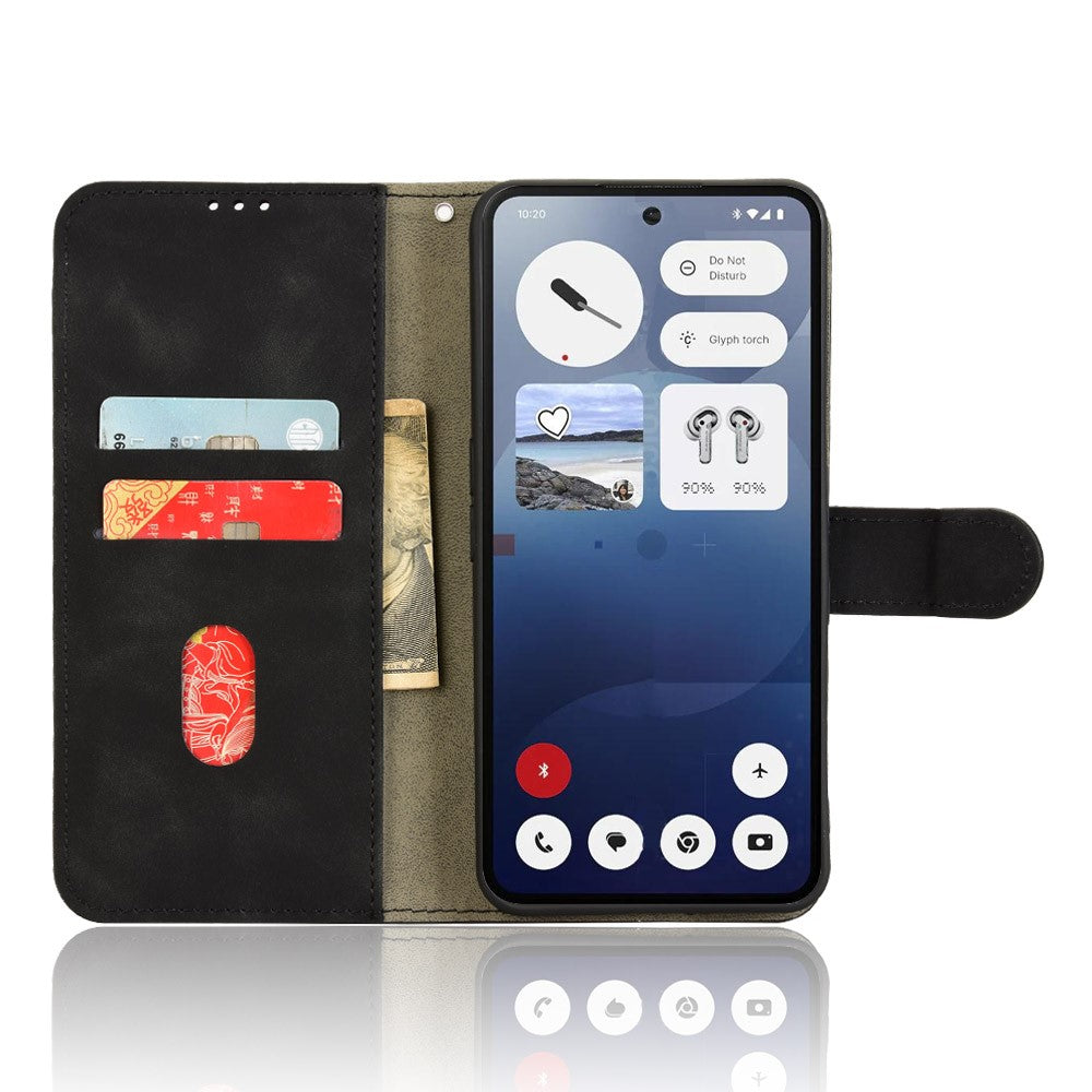 For Nothing Phone (3a) Leather Case Skin Feel Anti Drop Wallet Flip Phone Cover