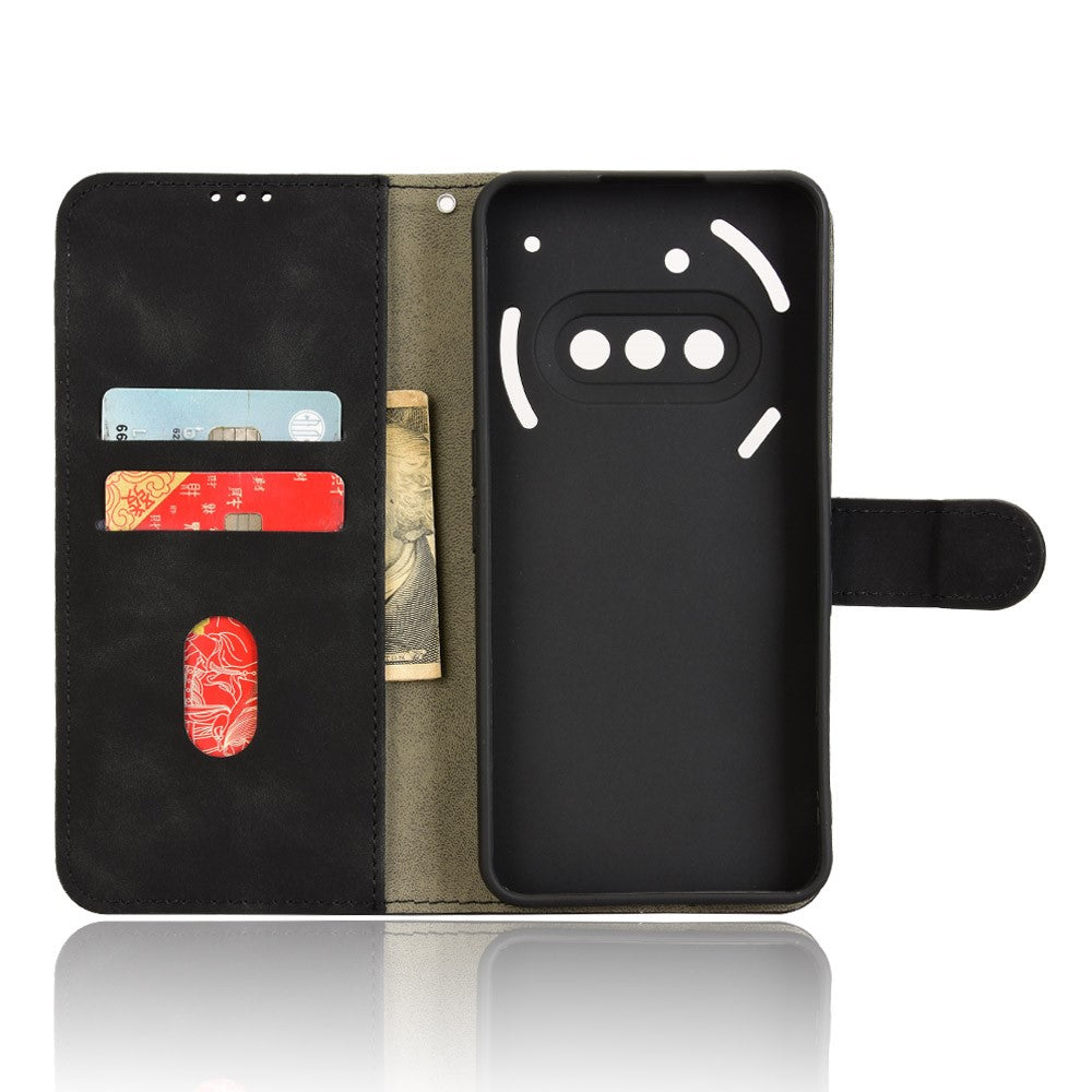 For Nothing Phone (3a) Leather Case Skin Feel Anti Drop Wallet Flip Phone Cover
