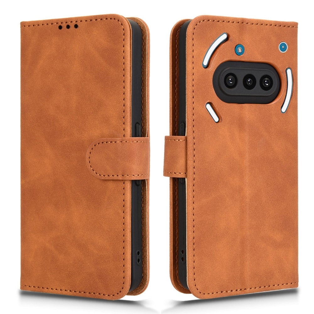 For Nothing Phone (3a) Leather Case Skin Feel Anti Drop Wallet Flip Phone Cover