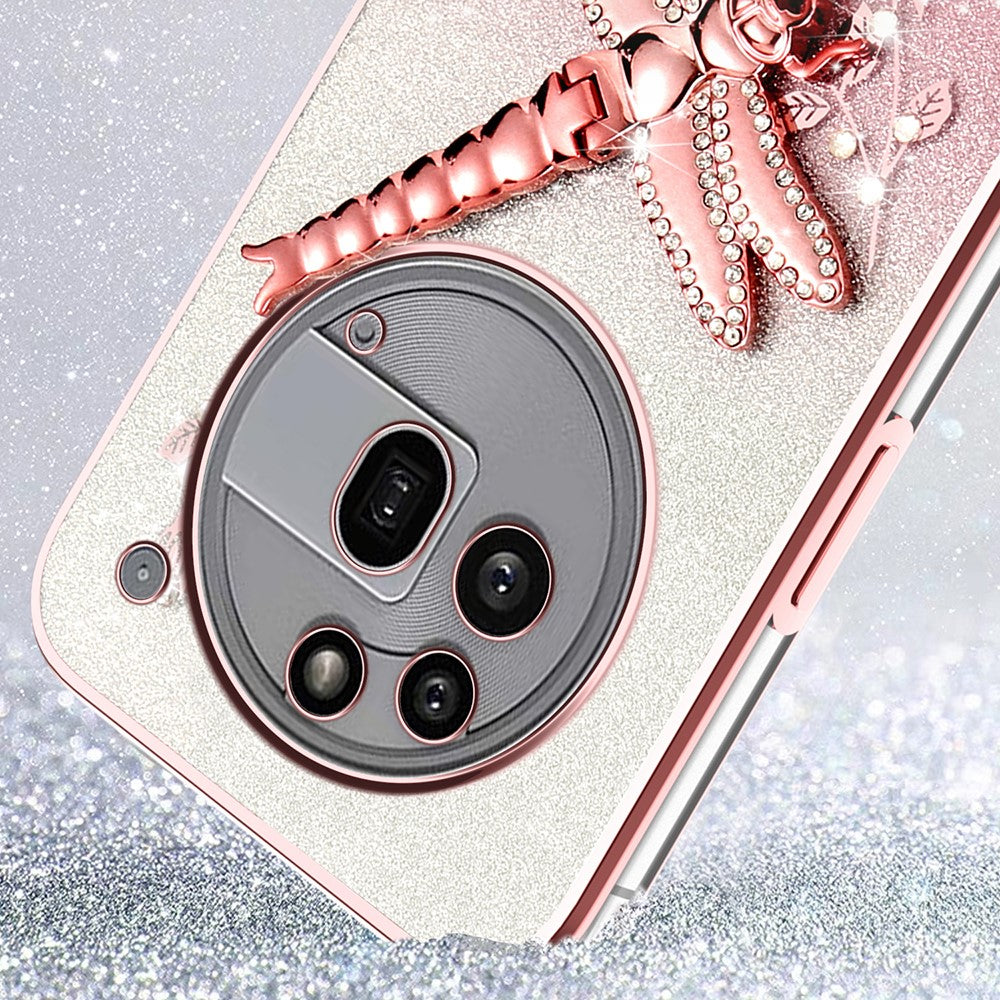 KADEM For Nothing Phone (3a) Pro Case Dragonfly Kickstand TPU Flowers Glitter Phone Cover