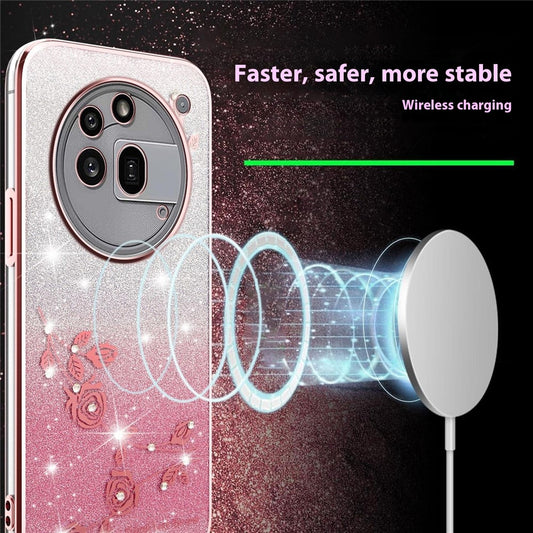 KADEM For Nothing Phone (3a) Pro Case Flower TPU Flexible Gradient Phone Cover