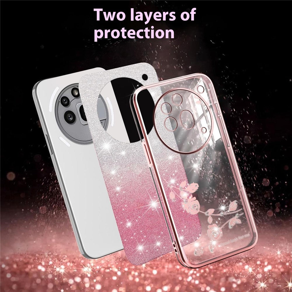KADEM For Nothing Phone (3a) Pro Case Flower TPU Flexible Gradient Phone Cover