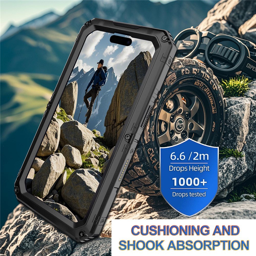 IP68 Waterproof Phone Case for iPhone 16 IP68 wasserdicht, stoßfest & mit integriertem Bildschirmschutz