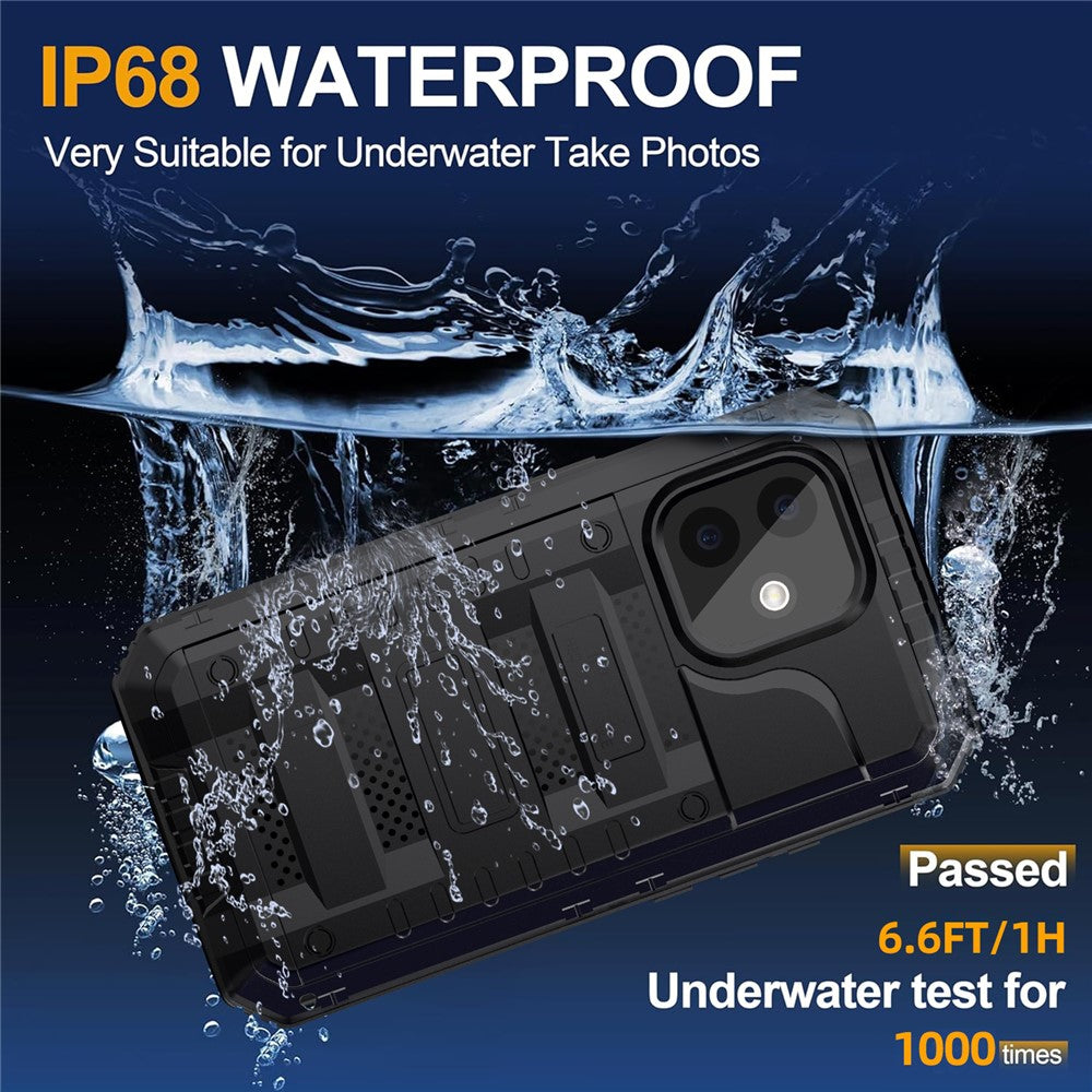 IP68 Waterproof Phone Case for iPhone 16 IP68 wasserdicht, stoßfest & mit integriertem Bildschirmschutz
